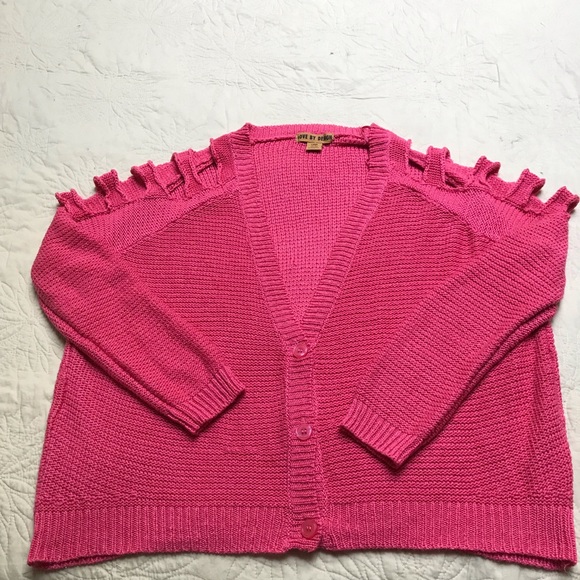 Pink Sweater with Peek-a-Boo arms Size: Large - Picture 4 of 7